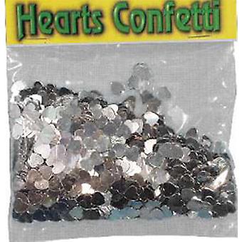 Konfetti Silber Herzen Beutel von 84g