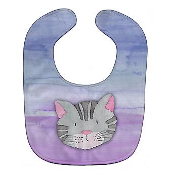 Carolines Schätze BB7355BIB Katze Gesicht Aquarell Baby Lätzchen