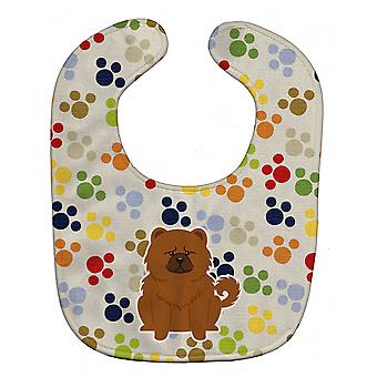 Carolines Schätze BB5971BIB Pawprints Chow-Chow rot Baby Lätzchen