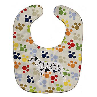 Carolines Schätze BB6288BIB dalmatinischen Pawprints Baby Lätzchen