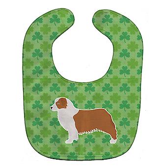 Carolines Schätze BB6438BIB Australian Shepherd Dog Kleeblätter Baby Lätzchen